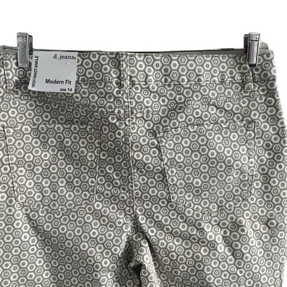 NWT D. Jeans 14 High Waisted Hexagon Patterned Ankle Pants - Picture 4 of 9